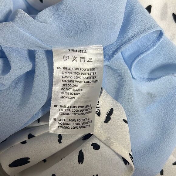 Cooper & Ella Women's Sleeveless Floral Ruffled Accent Blue Mini Dress Size S NW - Picture 12 of 13